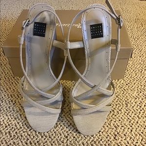 WHBM Lizard embossed wedge sandals